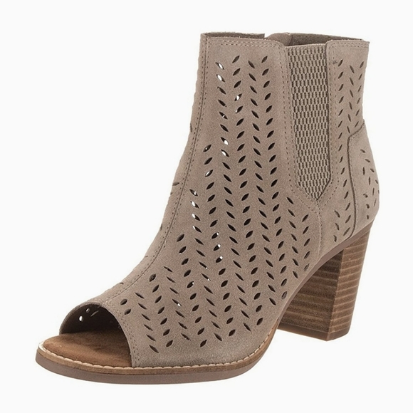 Toms Shoes - Toms Suede Majorca Leaf Booties in Desert Taupe